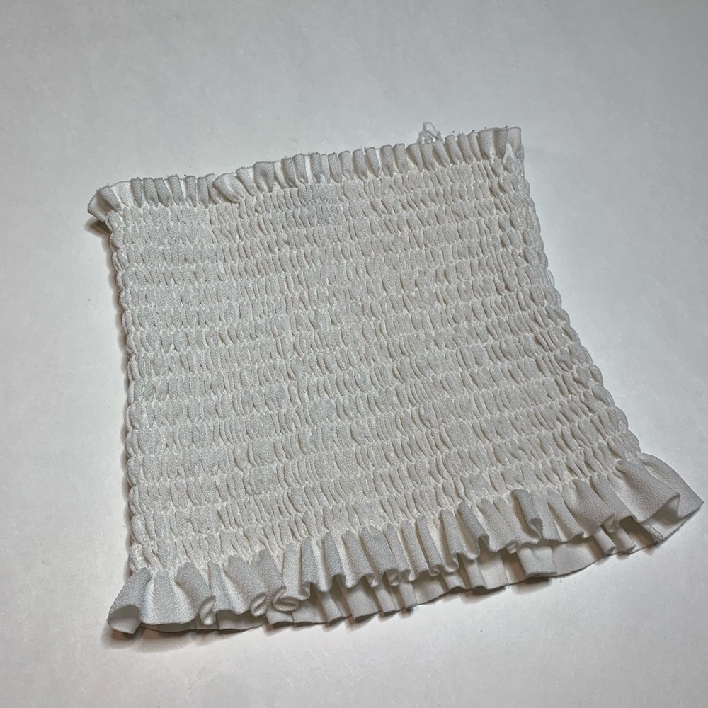 White frill tube top